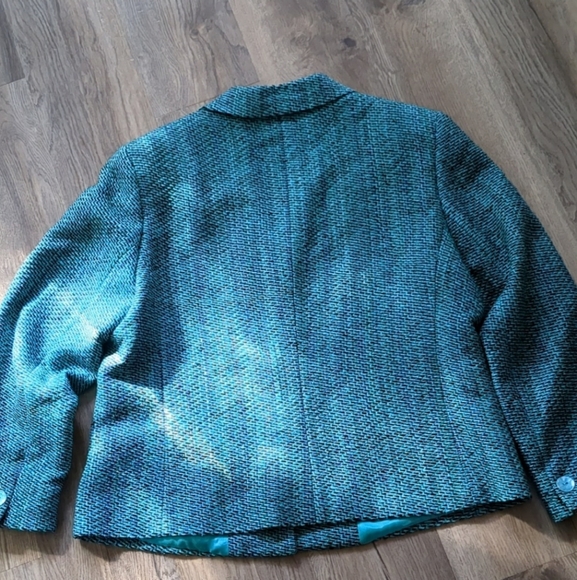 Austin Reed Silk Turquoise Tweed Blazer - Picture 2 of 8